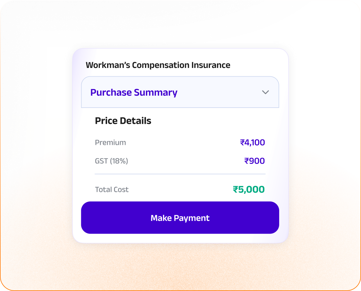 Purchase Summary checkout card
